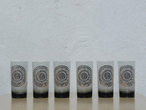 I Like Mike's Mid Century Modern Accessories Mid Century Gold Starburst Highball Glasses, Set of 6