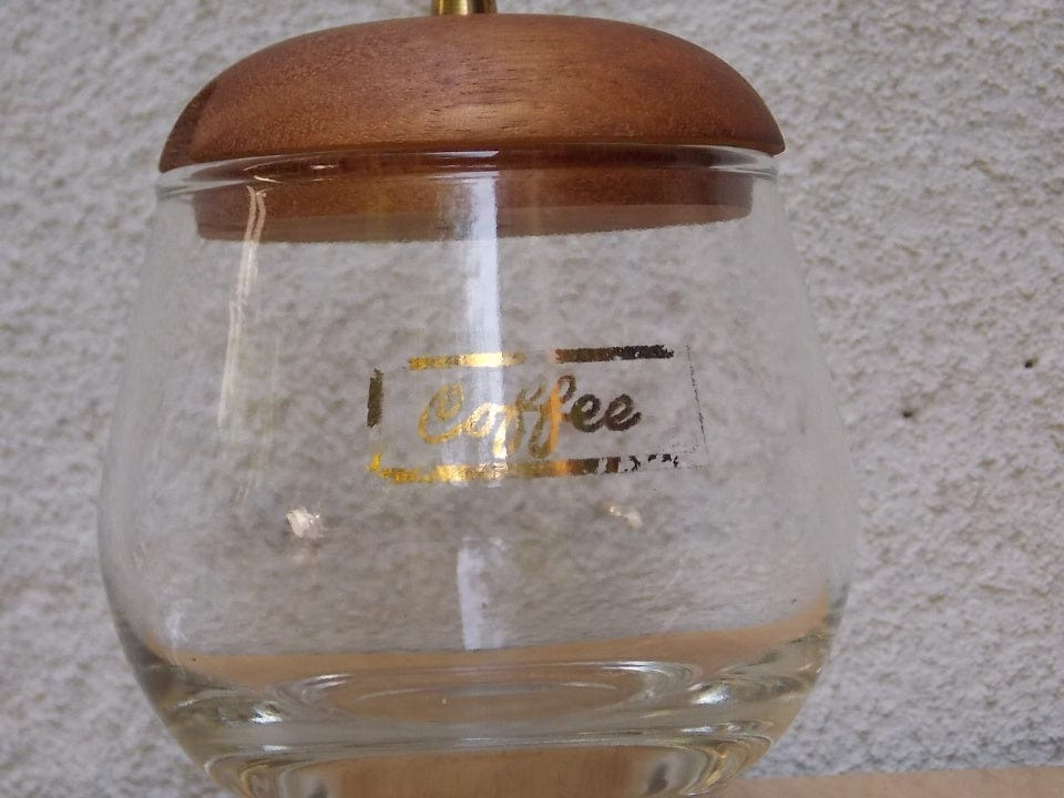 I Like Mike's Mid Century Modern Accessories Mid Century Modern Glass and Wood Coffee Creamer Set