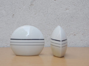 I Like Mike's Mid Century Modern Accessories Mid Century Modern Round White Ceramic Salt & Pepper Shakers Set