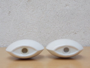 I Like Mike's Mid Century Modern Accessories Mid Century Modern Round White Ceramic Salt & Pepper Shakers Set