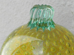 I Like Mike's Mid-Century Modern Accessories Murano Art Glass Yellow Fruit Bubble Glass Bookends