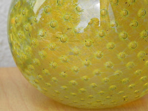 I Like Mike's Mid-Century Modern Accessories Murano Art Glass Yellow Fruit Bubble Glass Bookends