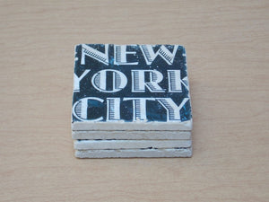 I Like Mike's Mid Century Modern Accessories New York City Coasters, Solid Stone, by Studio Vertu (Not Vintage)