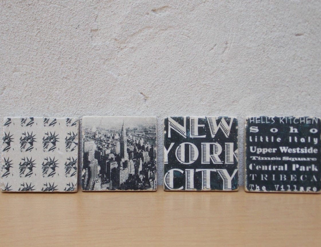 I Like Mike's Mid Century Modern Accessories New York City Coasters, Solid Stone, by Studio Vertu (Not Vintage)