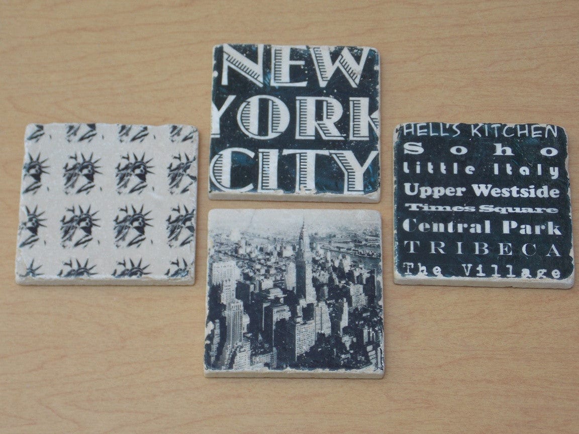 I Like Mike's Mid Century Modern Accessories New York City Coasters, Solid Stone, by Studio Vertu (Not Vintage)