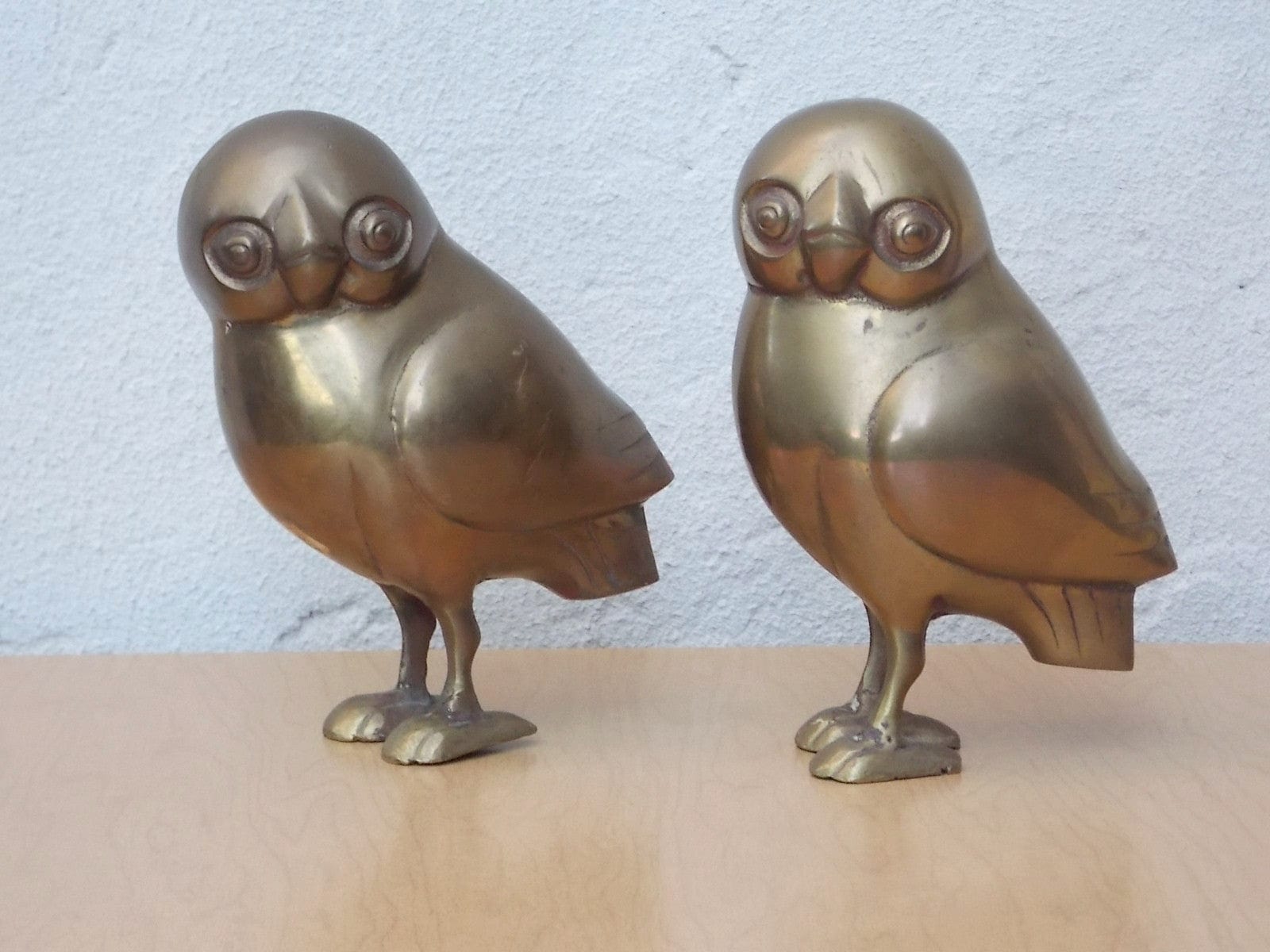 I Like Mike's Mid-Century Modern Accessories Pair of Vintage Brass Owls