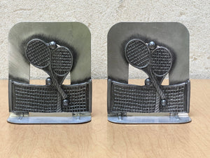 I Like Mike's Mid Century Modern Accessories Pewter Tennis Bookends from 1980