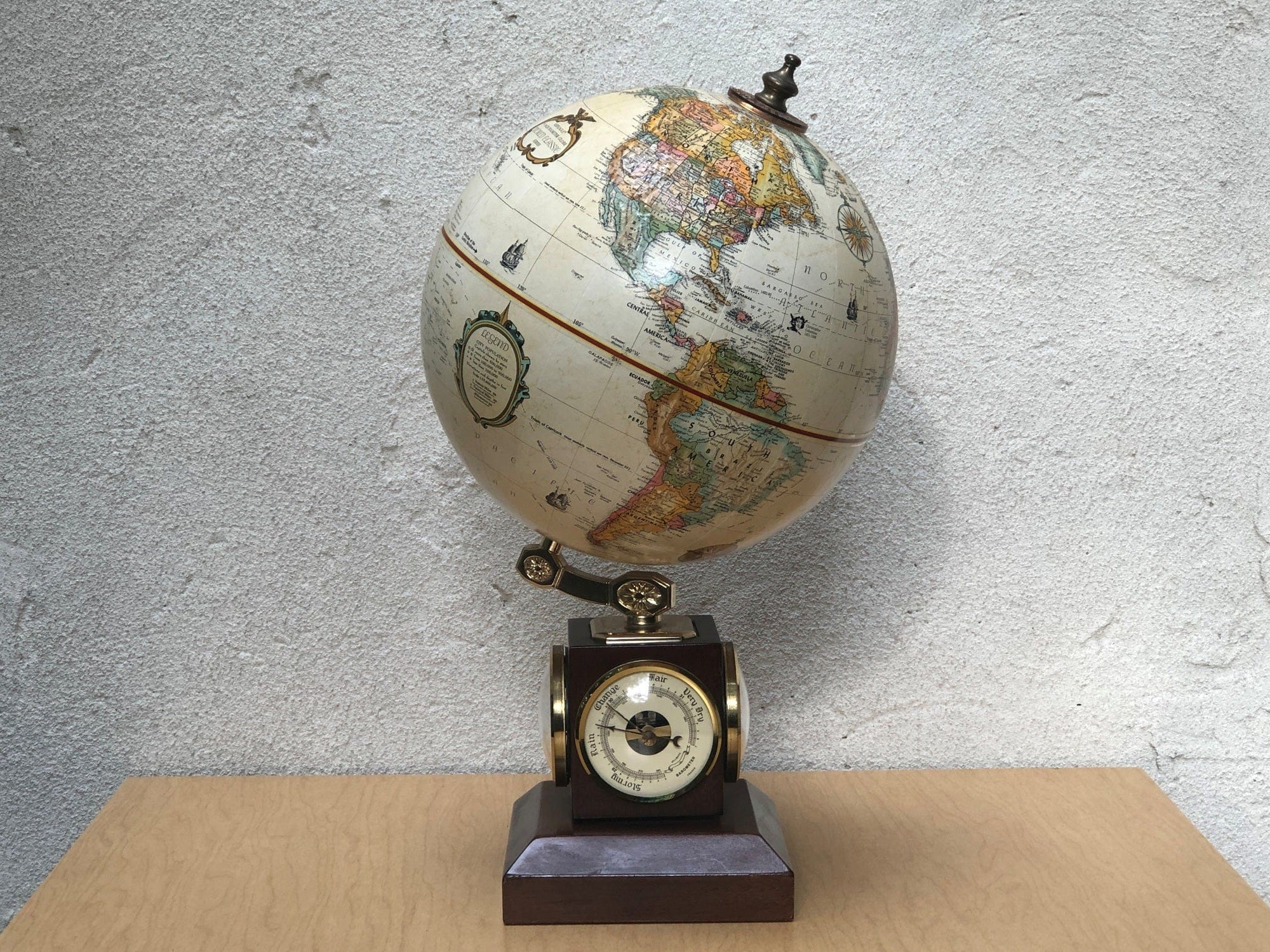 I Like Mike's Mid Century Modern Accessories Replogle Desk Top 9" Globe Weather Station