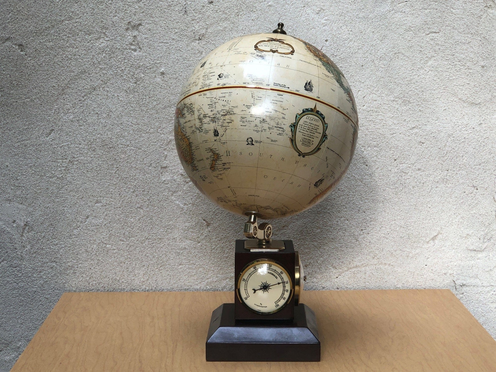 I Like Mike's Mid Century Modern Accessories Replogle Desk Top 9" Globe Weather Station