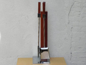 I Like Mike's Mid-Century Modern Accessories RESTORED ALBRIZZI (ATTRIB) FIREPLACE SET IN CHROME & TEAK