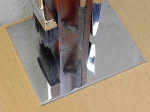 I Like Mike's Mid-Century Modern Accessories RESTORED ALBRIZZI (ATTRIB) FIREPLACE SET IN CHROME & TEAK