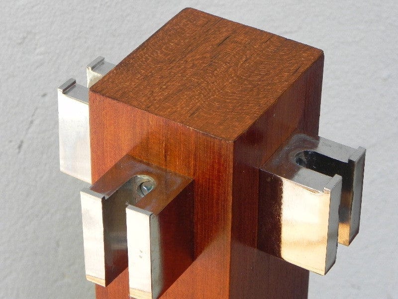 I Like Mike's Mid-Century Modern Accessories RESTORED ALBRIZZI (ATTRIB) FIREPLACE SET IN CHROME & TEAK