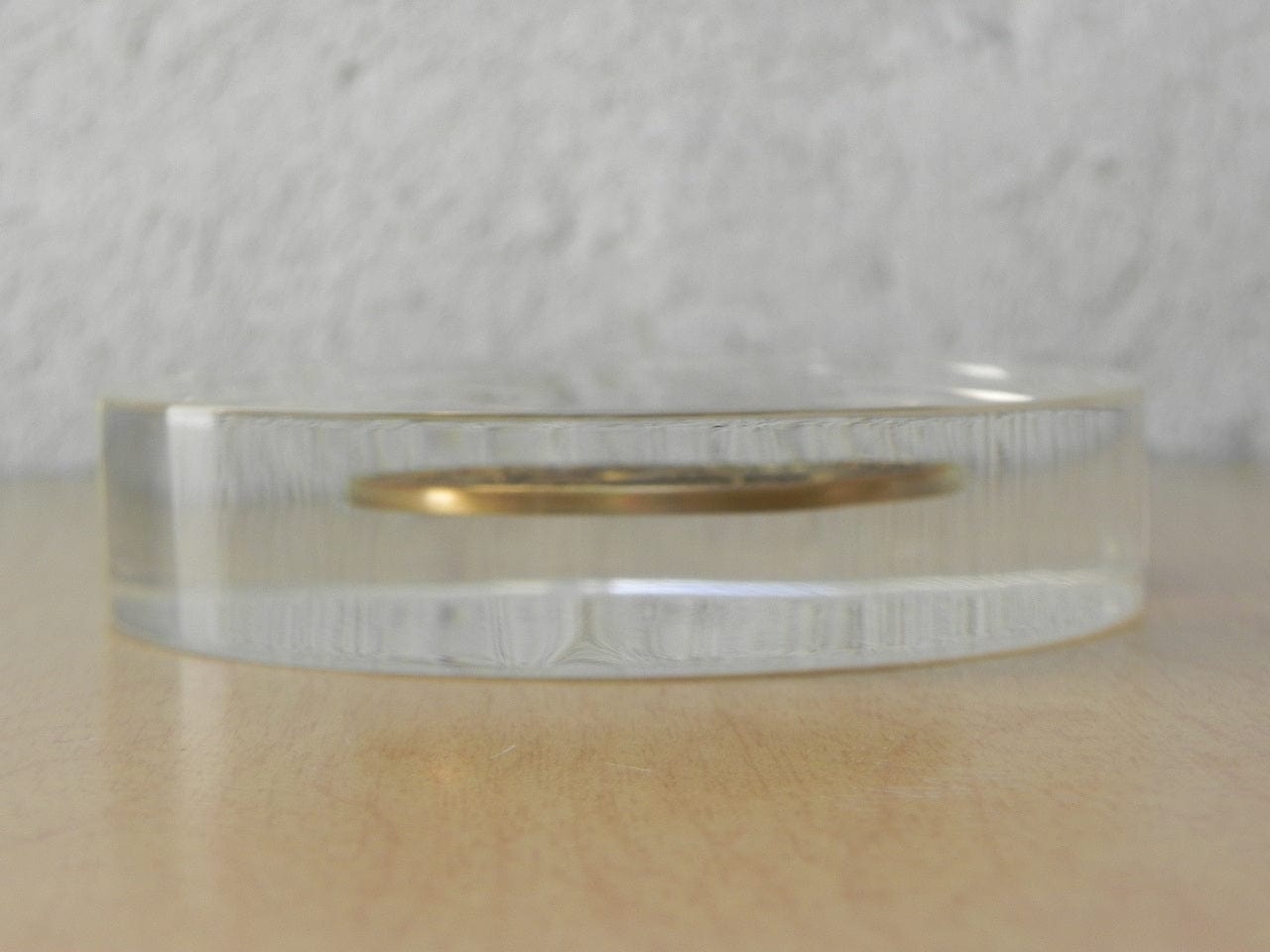 I Like Mike's Mid Century Modern Accessories Round Modern Lucite Brass Coaster Paperweight Arts & Crafts Lodge from Bloomington, Illinois