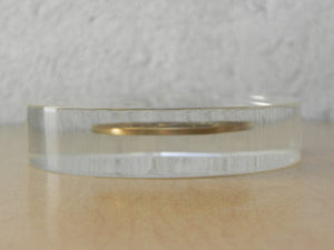 I Like Mike's Mid Century Modern Accessories Round Modern Lucite Brass Coaster Paperweight Arts & Crafts Lodge from Bloomington, Illinois
