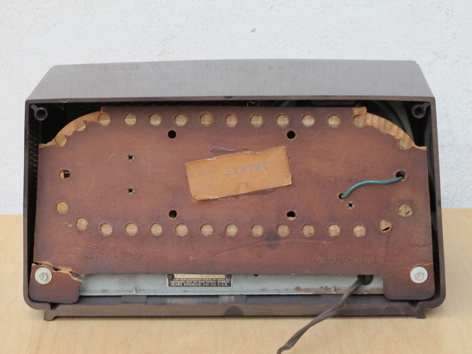 I Like Mike's Mid Century Modern Accessories Sears Silvertone Brown Bakelite Radio from the 1950's