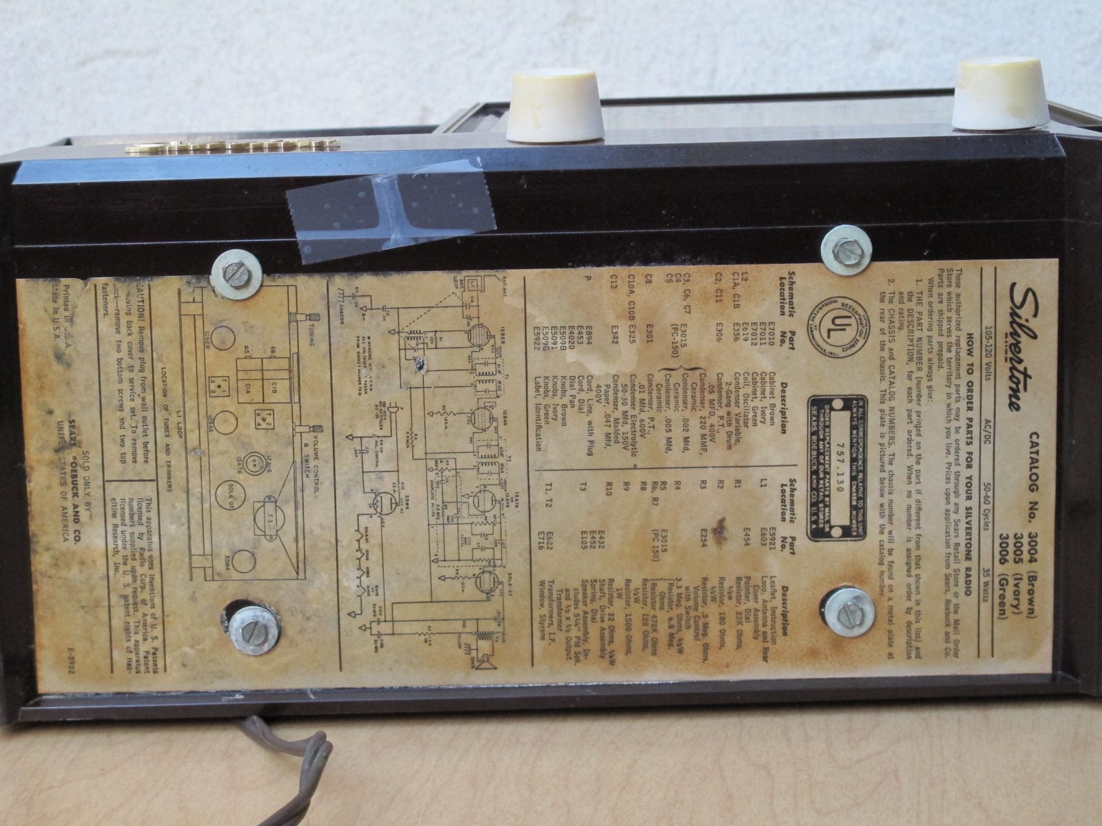 I Like Mike's Mid Century Modern Accessories Sears Silvertone Brown Bakelite Radio from the 1950's