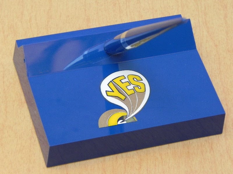 I Like Mike's Mid-Century Modern Accessories Sheaffer 1960's Blue Desk Pen with Peter Max style YES