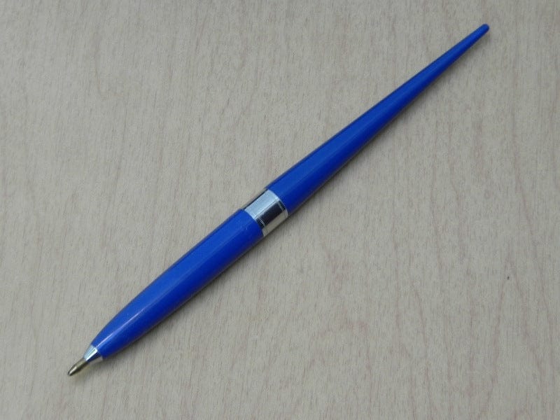 I Like Mike's Mid-Century Modern Accessories Sheaffer 1960's Blue Desk Pen with Peter Max style YES