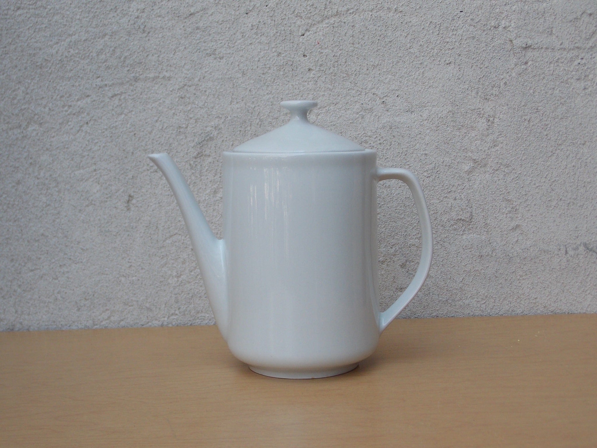 Simple White Tall Modern Ceramic Teapot or Coffee Pot, Made in