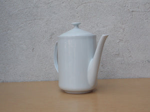 I Like Mike's Mid Century Modern Accessories Simple White Tall Modern Ceramic Teapot or Coffee Pot, Made in Brazil