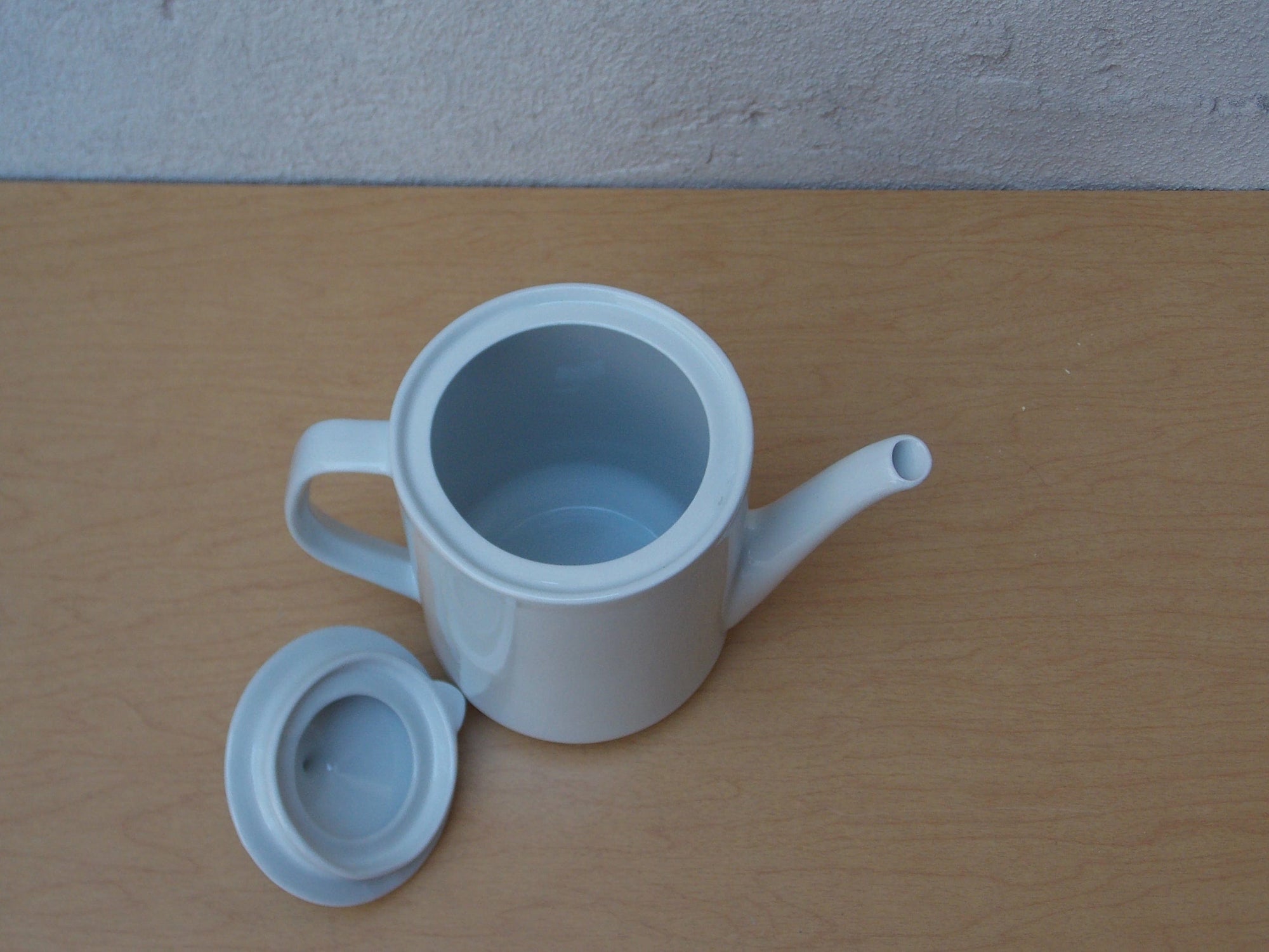 I Like Mike's Mid Century Modern Accessories Simple White Tall Modern Ceramic Teapot or Coffee Pot, Made in Brazil