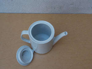 I Like Mike's Mid Century Modern Accessories Simple White Tall Modern Ceramic Teapot or Coffee Pot, Made in Brazil