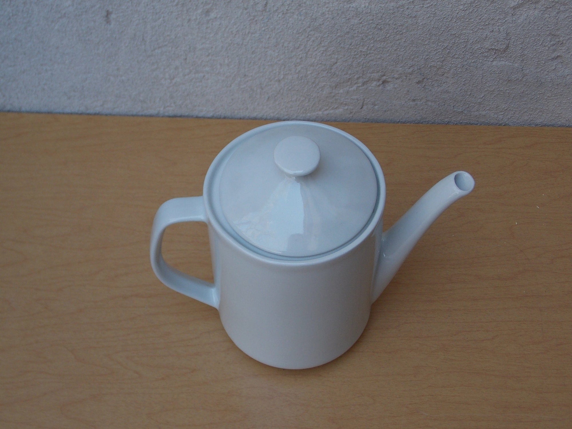 I Like Mike's Mid Century Modern Accessories Simple White Tall Modern Ceramic Teapot or Coffee Pot, Made in Brazil