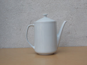 I Like Mike's Mid Century Modern Accessories Simple White Tall Modern Ceramic Teapot or Coffee Pot, Made in Brazil