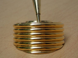 I Like Mike's Mid Century Modern Accessories Small Gold Bulova Pen Holder with Clock