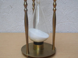 I Like Mike's Mid Century Modern Accessories Small Nautical Hour Glass, Sand Glass, with Brass Holder