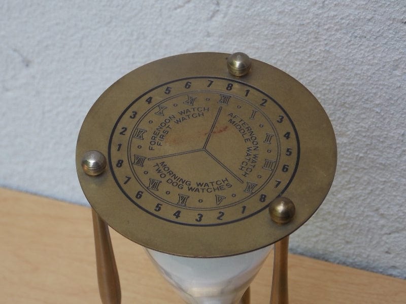 I Like Mike's Mid Century Modern Accessories Small Nautical Hour Glass, Sand Glass, with Brass Holder