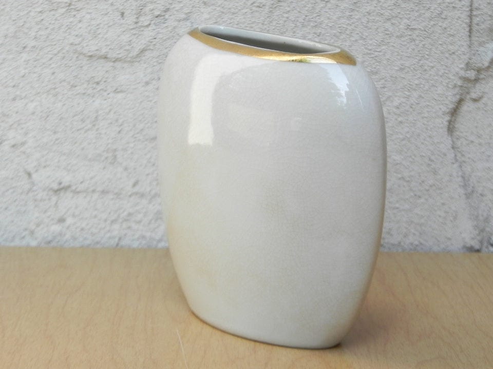I Like Mike's Mid Century Modern Accessories Small White Ceramic Japanese Vase by Jovan, Inc