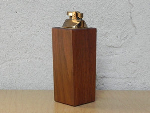 I Like Mike's Mid Century Modern Accessories Tall Rectangle Walnut Enameled Copper Table Lighter