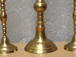 I Like Mike's Mid-Century Modern Accessories Trio Tall Solid Brass Ornate Candle Holders