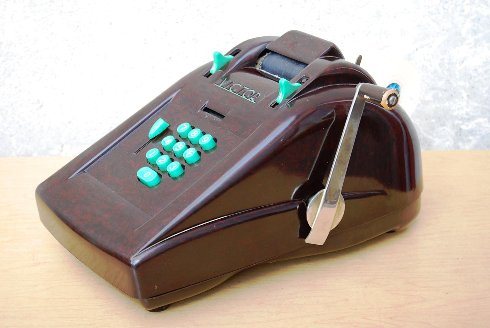 I Like Mike's Mid Century Modern Accessories Victor Adding Machine 10 key Deco Brown Bakelite
