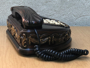 I Like Mike's Mid Century Modern Accessories Victoria Taiwood Telephone with Faux Red Wood, circa 1975