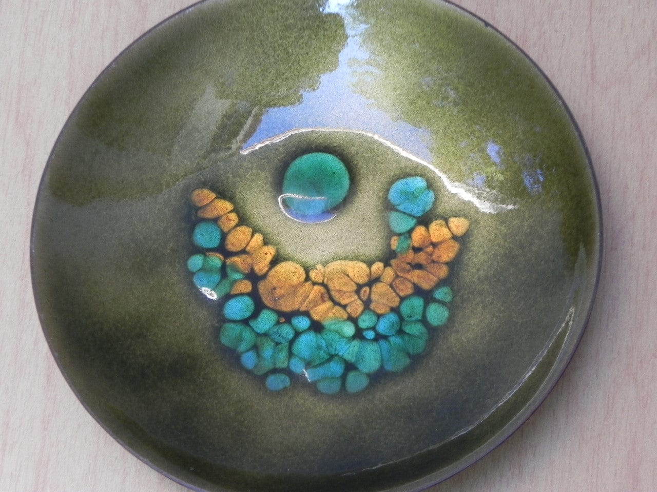 I Like Mike's Mid Century Modern Accessories Vintage Bovano Pair Small Round Green Plates