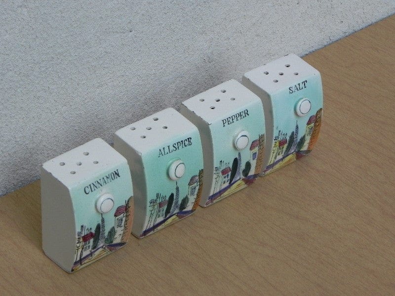 I Like Mike's Mid Century Modern Accessories Vintage Ceramic Salt & Pepper & Spice Shakers with Paris Scenes
