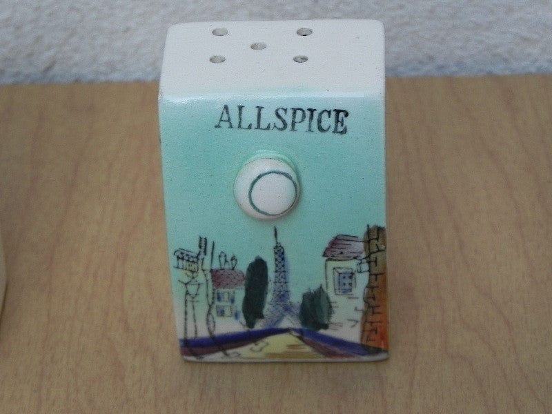 I Like Mike's Mid Century Modern Accessories Vintage Ceramic Salt & Pepper & Spice Shakers with Paris Scenes