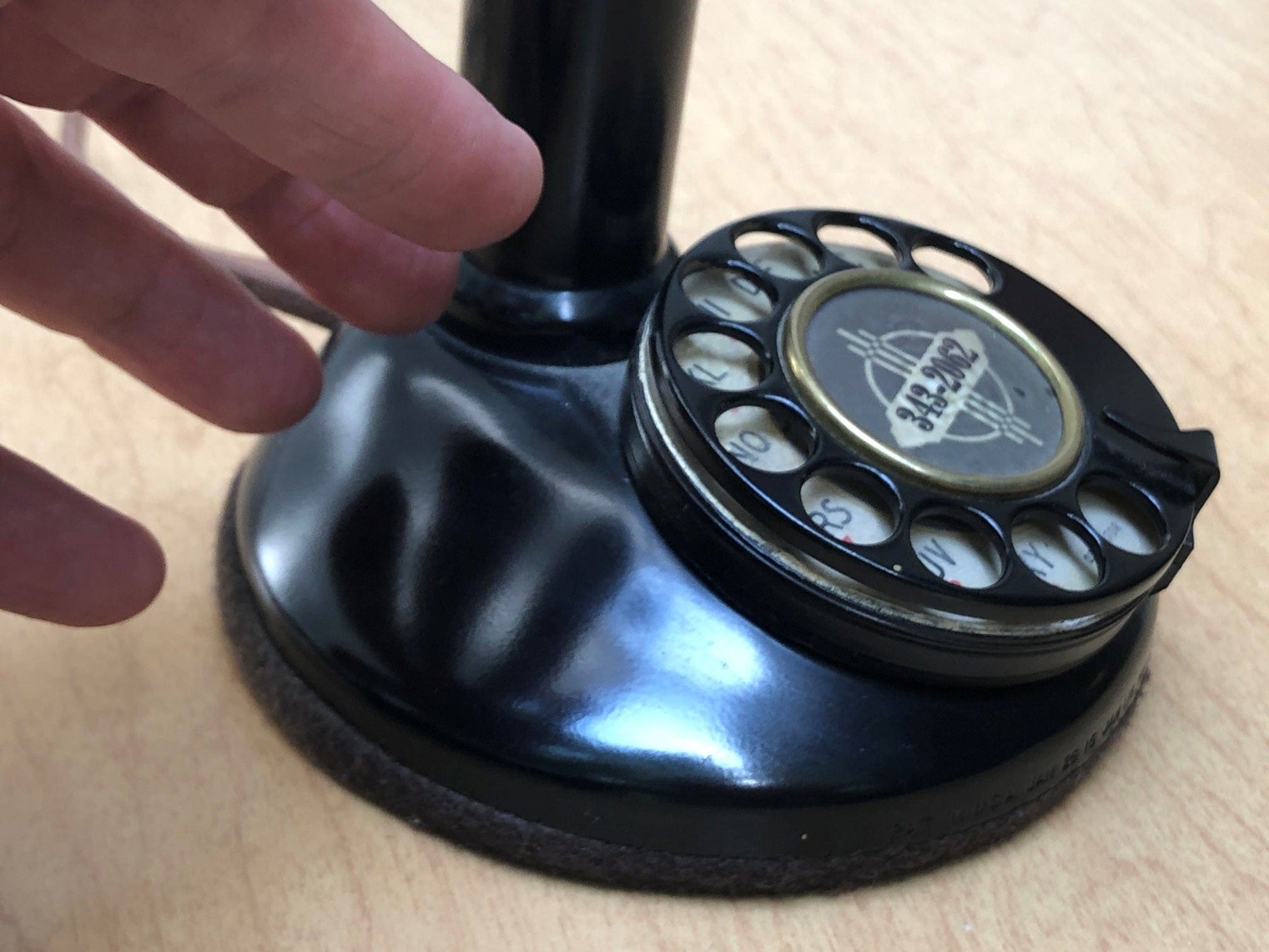 I Like Mike's Mid Century Modern Accessories Western Electric Black Candlestick Telephone circa 1913, Professionally Refurbished