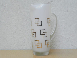 I Like Mike's Mid Century Modern Accessories White Gold Mid Century Modern Glass Pitcher