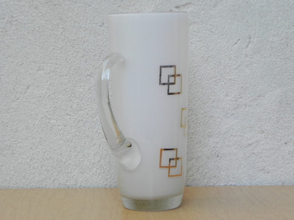 I Like Mike's Mid Century Modern Accessories White Gold Mid Century Modern Glass Pitcher