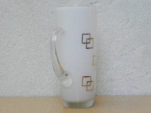 I Like Mike's Mid Century Modern Accessories White Gold Mid Century Modern Glass Pitcher