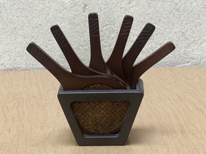 Wooden Tennis Racquet Coasters, Set of Six