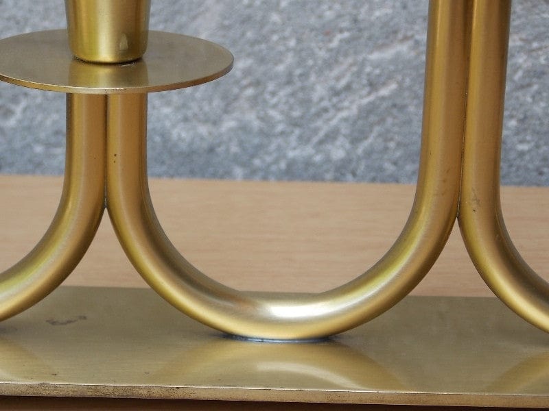 I Like Mike's Mid-Century Modern Accessories Ystad Metall Solid Brass 5 Candle Centerpiece Candelabra