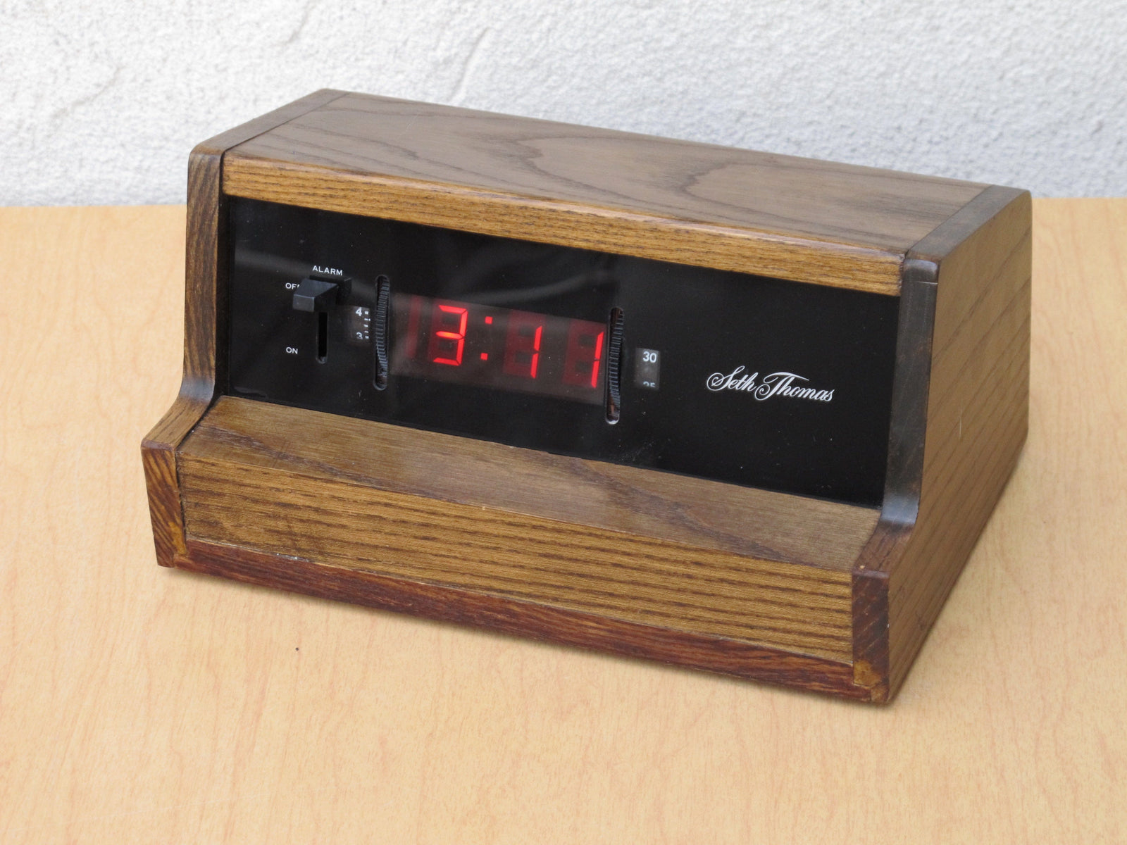 I Like Mike's Mid Century Modern Alarm Clocks Seth Thomas Wooden Light Up Digital Alarm Clock Circa 1970