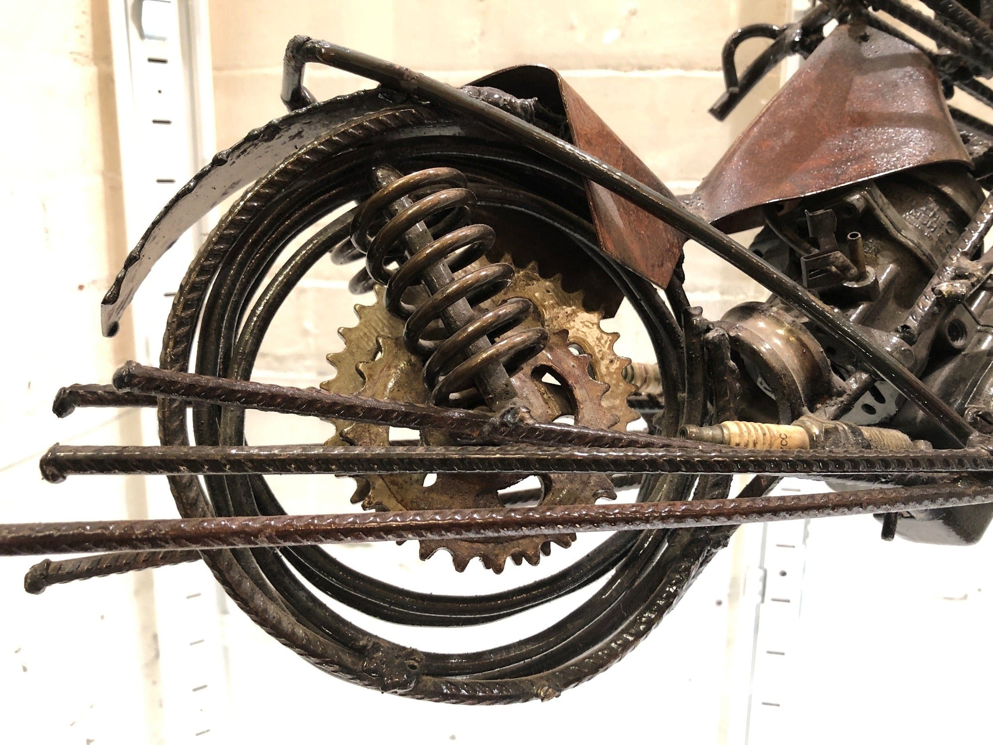 I Like Mike's Mid Century Modern Artisan Metal Welded Custom Chopper Table Sculpture