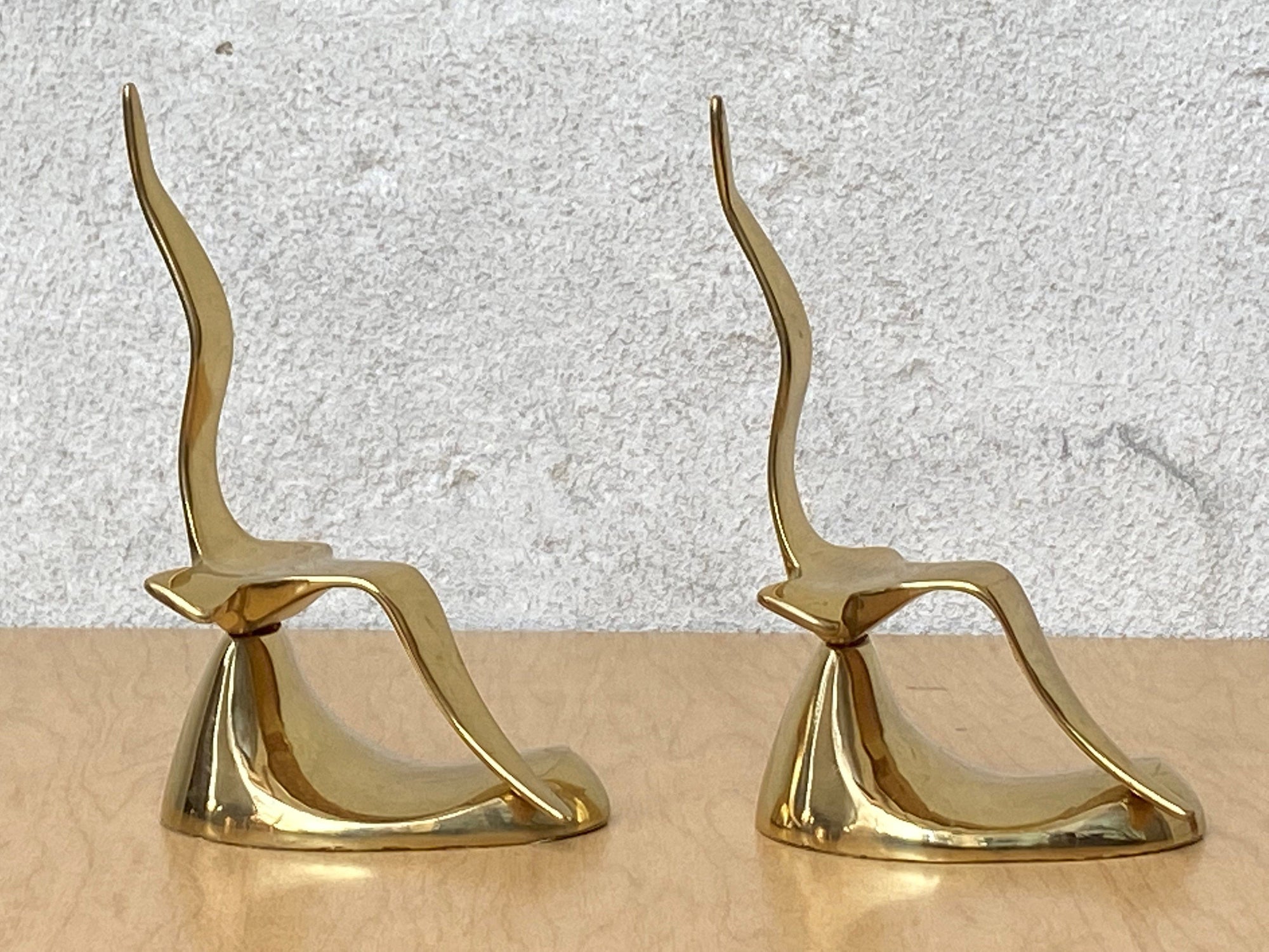 I Like Mike's Mid Century Modern Bookends Polished Brass Modern Flying Bird Bookends