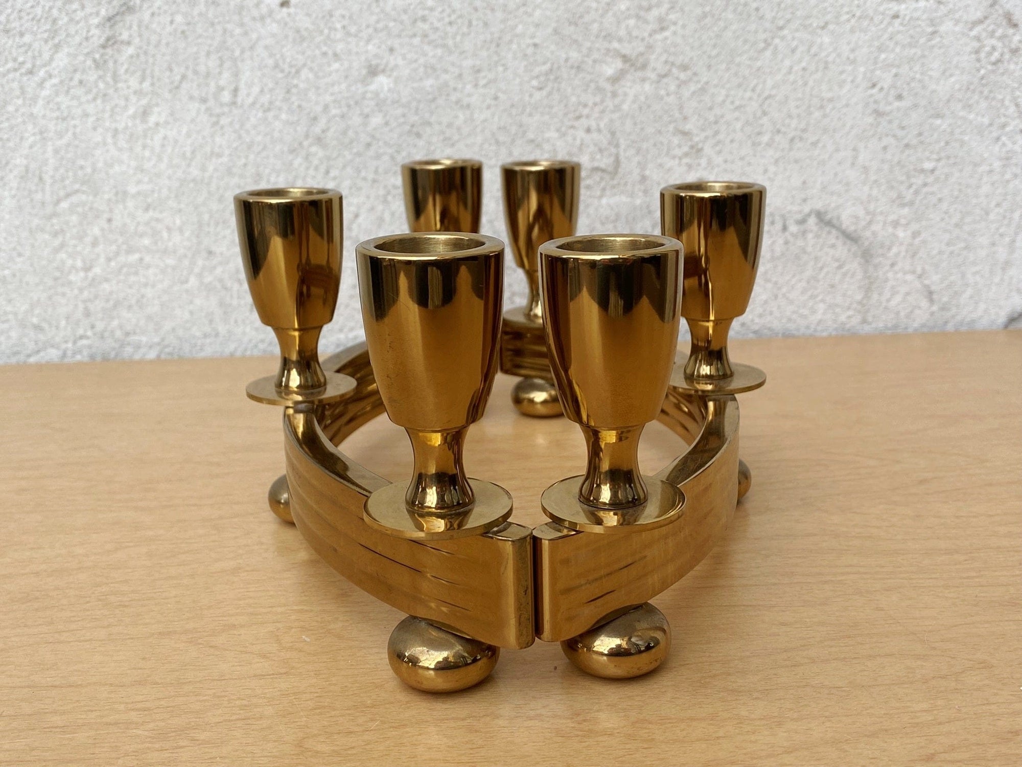 I Like Mike's Mid Century Modern candle holders Pair Brass Deco Candlelabra Candle Stick Holders by Dirilyte #1