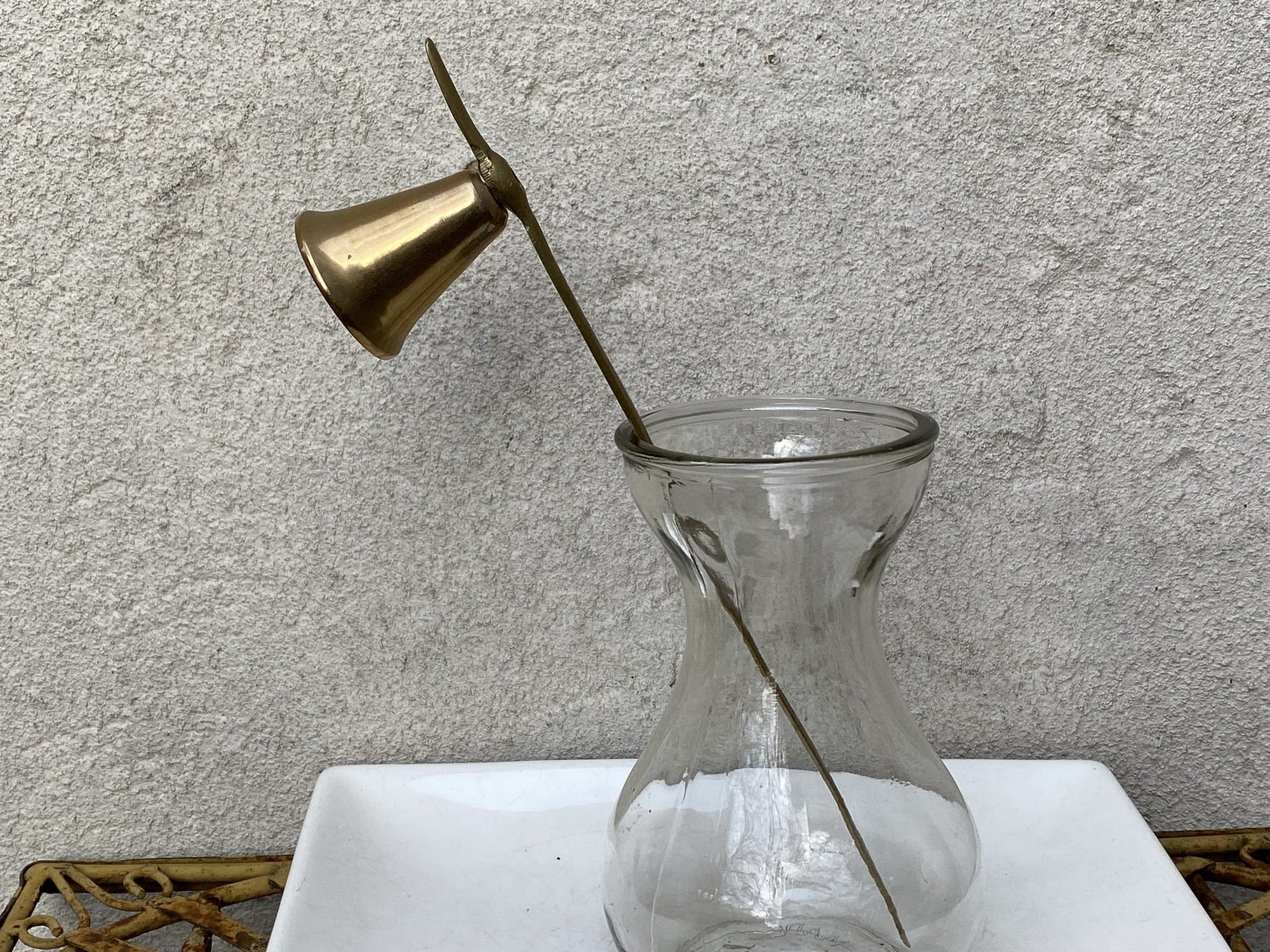I Like Mike's Mid Century Modern Candle Snuffers Brass Candle Snuffer with Flat Handle, 9" Reach